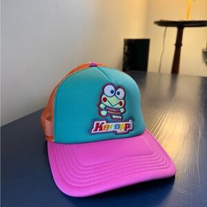 New Keroppi SANRIO x DUMBGOOD Collab-Adj. Trucker Hat- Pink, Orange, Teal Blue